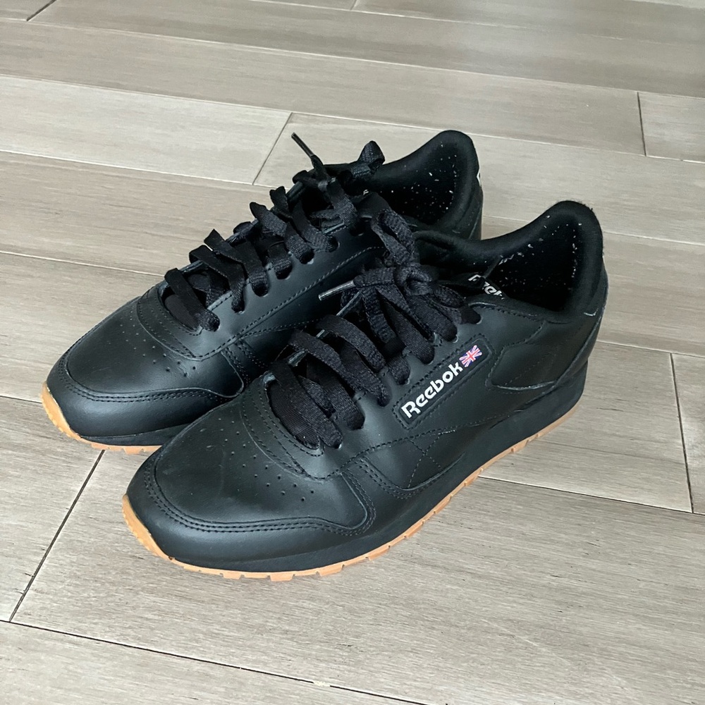 Reebok Classic Leather Black and Gum Sneakers